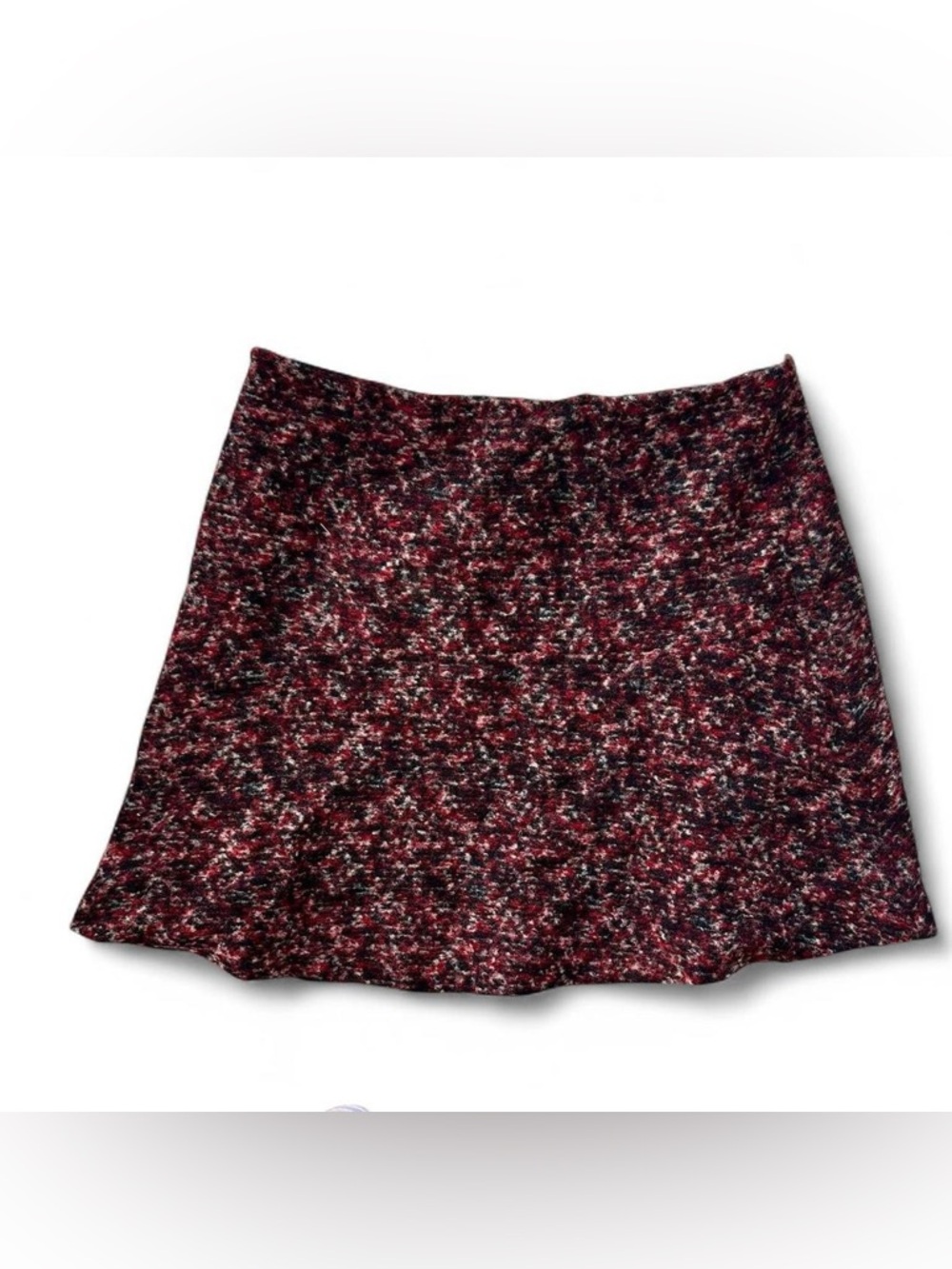 Ann Taylor Marled Burgundy and Speckled A-Line Skirt